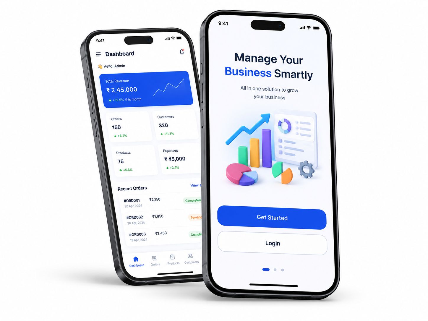 Modern app interface on smartphones